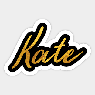 Kate Name Hand Lettering in Faux Gold Letters Sticker